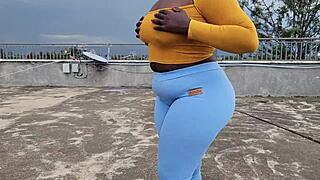 BBW apple bottom rides big black cock hard!