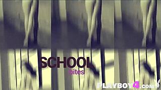 beautiful milf morgan hovanek suggestively undresses, ripping clothes to show her ass