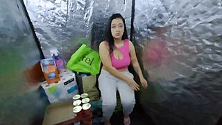 immigrant hides in pantry, gets creampie from big cock