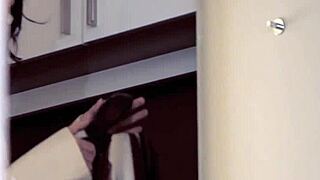 Elegant teen 18+ plays softcore with wet dildo