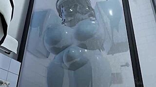 blue girl engages in neutral sex activities with cumshot focus