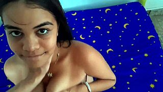 hot step-siblings fuck cowgirl style, pleasing the perverted brunette stepsister