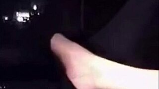 Busty milf masturbates in car.