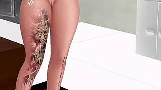 Blonde naughty dances for hot stepbrother!