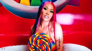 nicki minaj shows off curves in steamy clip