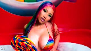 nicki minaj shows off curves in steamy clip
