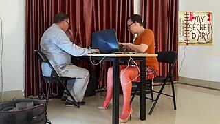 Boss Dominates Secretary With Pussy Fucking And Mouth Blowjob In Office