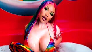nicki minaj shows off curves in steamy clip