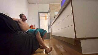 brazilian latina amateur gives blowjob in see-through outfit.