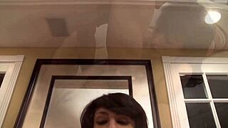 Brunette Cougar with Big Boobs Banged in Shaved Hole