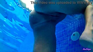 Blonde Couple Fucks in Pool Water