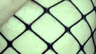 Stockings down, holes open, 'fuck me hard in close-up!'