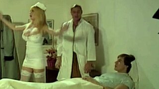 lesbian redhead nurses lick pussy in hospital fetish session