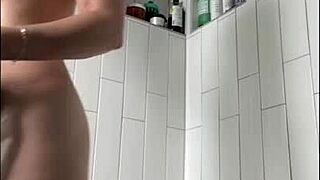 Shower masturbation with wet pussy and big clit
