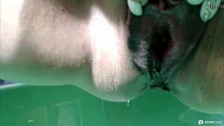 Wet Russian Mature Squirts Hard in Dirty Webcam Show