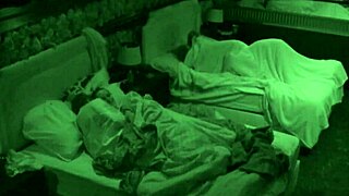Cody fingering Jessica on the left, Matt and Raven handjob on the right in BB19 USA.