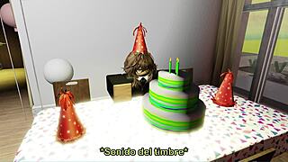 生日惊喜巨乳配怪物大屌