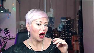 Wet Russian Mature Squirts Hard in Dirty Webcam Show