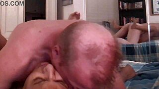 Mandy Mynx, the teen slut, flashes backstage and gets cum covered on face.