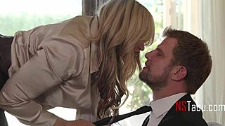 Curvy milf enjoys pleasure at the office desk