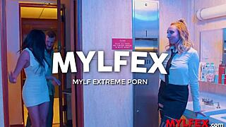 Mylfex: Public Bathroom Babe Joins Swinger Couple