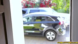 Stepdad and Jade Nile Fucks in the Living Room and Gets Caught?