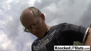 Yo, this knocked-up slut handles a cock outdoors like a pro!