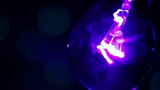 Samantha Saint enjoys lesbian sex under black light with big tits