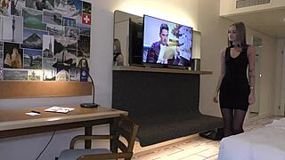 Tiffany Tatum indulges in sweet BBC action with an intense interracial cream pie scene.