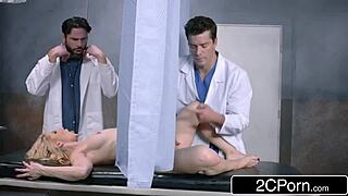 Double Trouble Docs Cure Blonde Milf with Intense DP Sex, Anal Fucking, and Big Cock Assfucking in Threesome