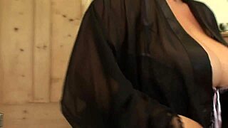 Sexy bbw milf housewife flaunts big natural tits.