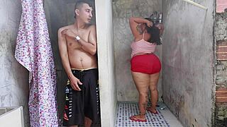 unexpected banging with tons of cum on my horny neighbor’s tits