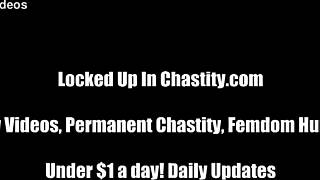 locked in chastity device by mandy taylor for femdom humiliation handjob orgasm pov bdsm session