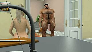 lucky neighbor gets fucked by finest hunk in kitchen