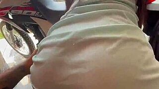 Colombiana Rides Cock Outdoors In Public