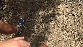 Amateur Milf Pissing and Creampied in Public Fuck