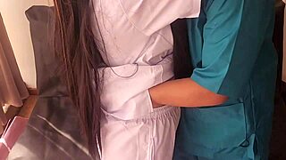 I convinced a nurse to fuck in the doctor's waiting room she gave me her ass for a raise and said she didn't have much experience but she likes it when people cum in her ass homemade video