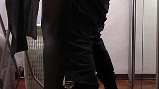 the milf in heels irons while getting her legs touched and pussy fucked roughly.