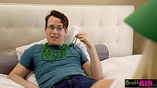 kiara cole begs danni rivers for dick sucking help to win st patricks day beads in a wild threesome