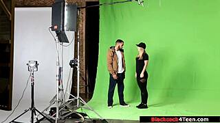 Blonde Fan Sucks and Rides Idol’s Big Black Cock