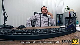 Loan4k teen swears last office fuck with shaved pussy.