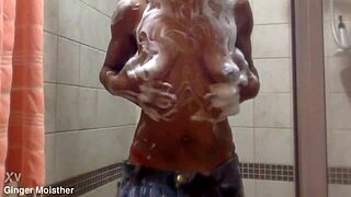 Look At Those Wet Nipples On Ginger's Soapy Belly!