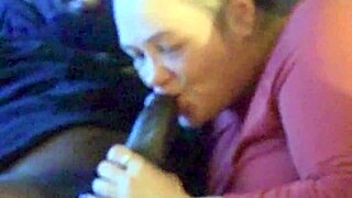 Amateur black guy gets sloppy blowjob with ball licking, swallowing mouthful of cum at home.