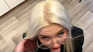 i fucked the sexy realtor's tight pussy while she gave me a blowjob, her blue eyes staring up at me from pov