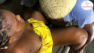 horny student fucks ebony teacher for grades, creampie in doggy 😏