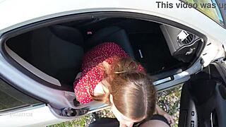 i seduced my driver with a messy blowjob, swallowed it all