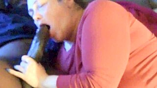 Amateur black guy gets sloppy blowjob with ball licking, swallowing mouthful of cum at home.