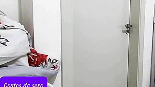 Latina babe sucks and swallows cum through sheer top!