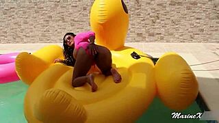 i lick pussy to orgasm poolside with squirting masturbation - maxine x