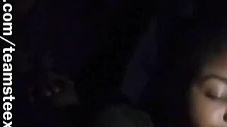 She snuck upstairs for a quick blowjob with his big black cock during the family BBQ.